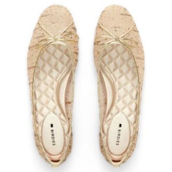 Birdies Songbird Gold Mesh Sparkle Gold Trim Semi Sheer Flat Bow 9.5 $175 NIB! - Picture 3 of 5